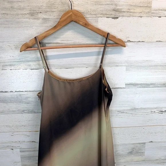 NWT Miou Muse Ombré Maxi Slip Dress M Neutral Boho Y2K Spaghetti Strap Romantic - Picture 6 of 12